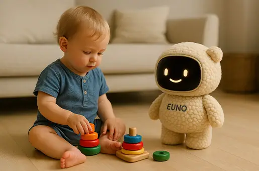 Euno joue avec un enfant